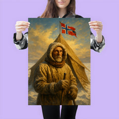 Roald Amundsen at the South Pole tent poster 3