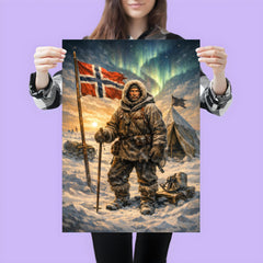 Roald Amundsen at the South Pole tent poster 3