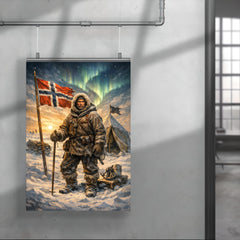 Roald Amundsen at the South Pole tent poster 4