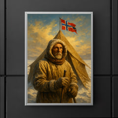 Roald Amundsen at the South Pole tent poster 5