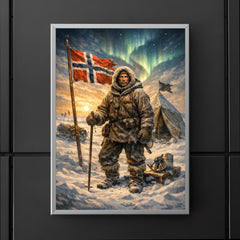 Roald Amundsen at the South Pole tent poster 5
