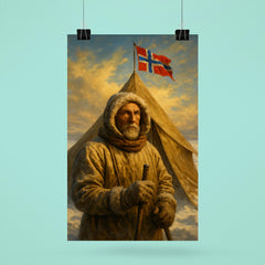 Roald Amundsen at the South Pole tent poster 6