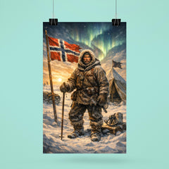 Roald Amundsen at the South Pole tent poster 6