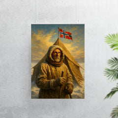 Roald Amundsen at the South Pole tent poster 7