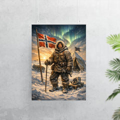 Roald Amundsen at the South Pole tent poster 7