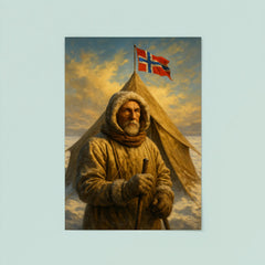 Roald Amundsen at the South Pole tent poster 8