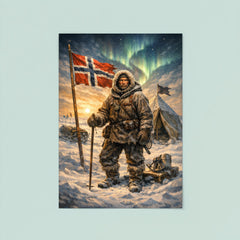 Roald Amundsen at the South Pole tent poster 8
