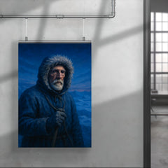 Roald Amundsen in polar blue twilight poster 4