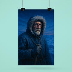 Roald Amundsen in polar blue twilight poster 6