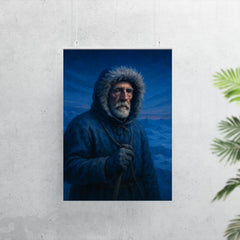 Roald Amundsen in polar blue twilight poster 7