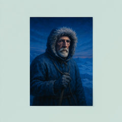 Roald Amundsen in polar blue twilight poster 8