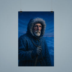 Roald Amundsen in polar blue twilight poster 9