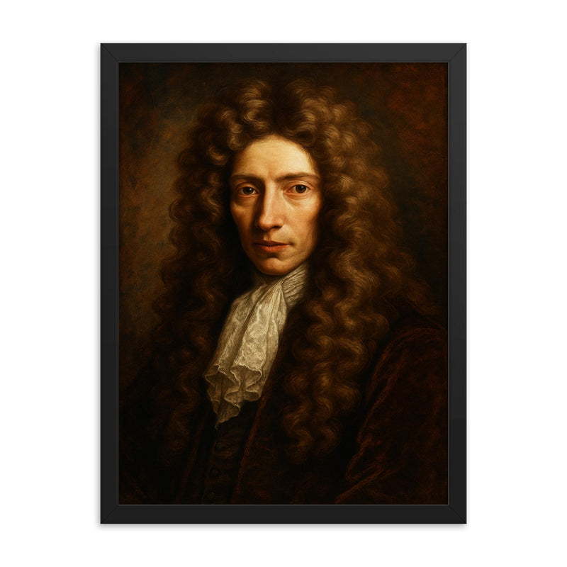 Robert Boyle framed print on a plain backdrop in size 18