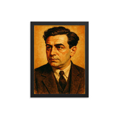 Robert Desnos framed print on a plain backdrop in size 12"x16".