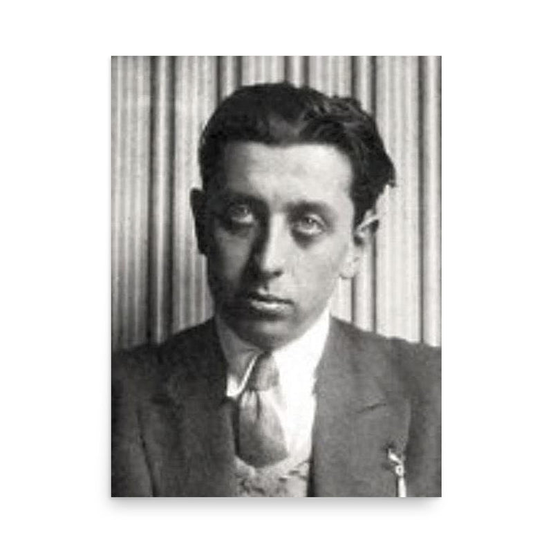 Robert Desnos poster on a plain backdrop in size 18
