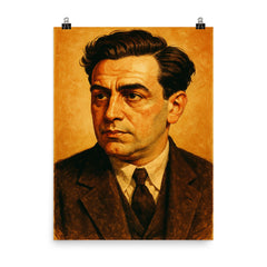 Robert Desnos poster on a plain backdrop in size 8"x10".