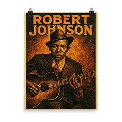 Robert Johnson poster on a plain backdrop in size 8"x10".