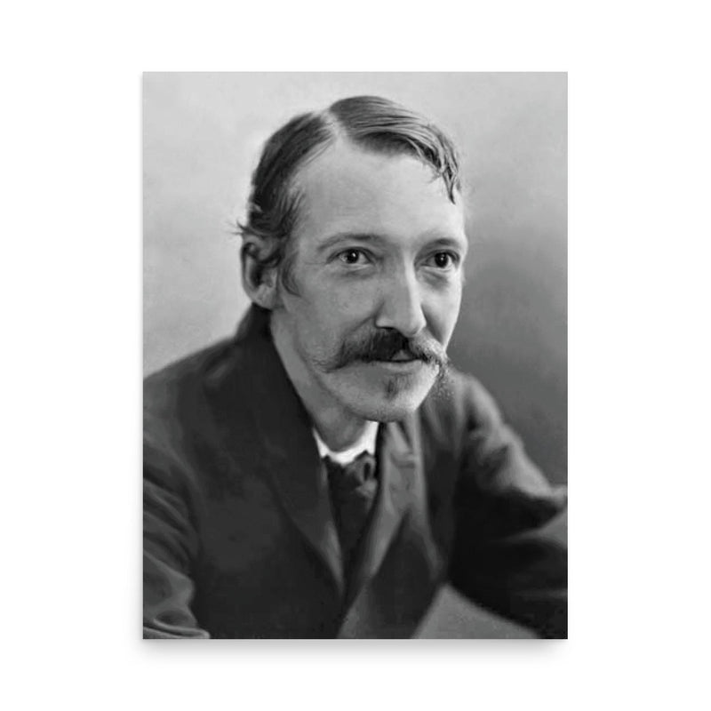 Robert Louis Stevenson poster on a plain backdrop in size 18