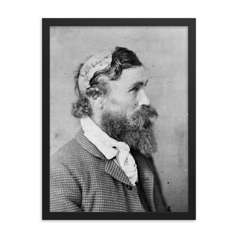 Robert McGee Scalped by Sioux Indians, 1890 framed print on a plain backdrop in size 18