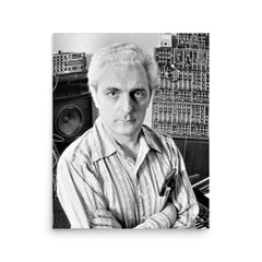 Robert Moog poster on a plain backdrop in size 16"x20".