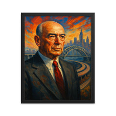 Robert Moses framed print on a plain backdrop in size 16"x20".