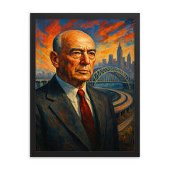 Robert Moses framed print on a plain backdrop in size 18"x24".