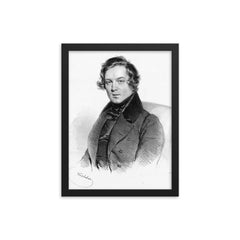 Robert Schumann framed print on a plain backdrop in size 12"x16".