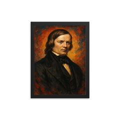 Robert Schumann framed print on a plain backdrop in size 12"x16".