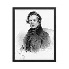 Robert Schumann framed print on a plain backdrop in size 16"x20".