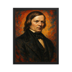 Robert Schumann framed print on a plain backdrop in size 16"x20".