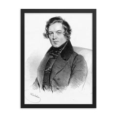 Robert Schumann framed print on a plain backdrop in size 18"x24".