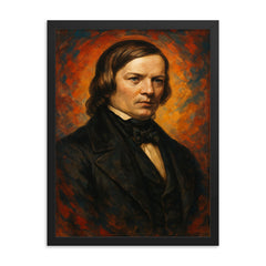 Robert Schumann framed print on a plain backdrop in size 18"x24".
