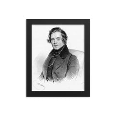 Robert Schumann framed print on a plain backdrop in size 8"x10".