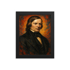 Robert Schumann framed print on a plain backdrop in size 8"x10".