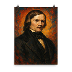 Robert Schumann poster on a plain backdrop in size 8"x10".