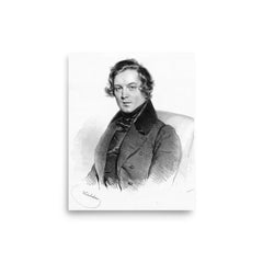 Robert Schumann poster on a plain backdrop in size 8"x10".