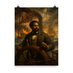 Robert Smalls commandeering the Confederate ship poster on a plain backdrop in size 8"x10".