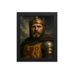 Robert the Bruce portrait framed print on a plain backdrop in size 8"x10".