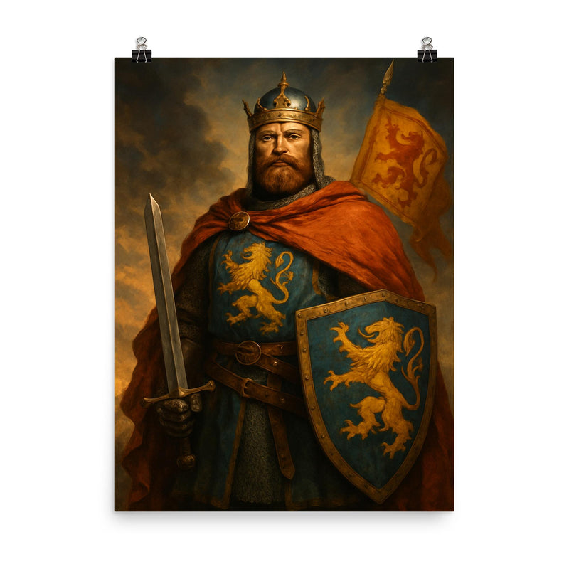 Robert the Bruce poster on a plain backdrop in size 8