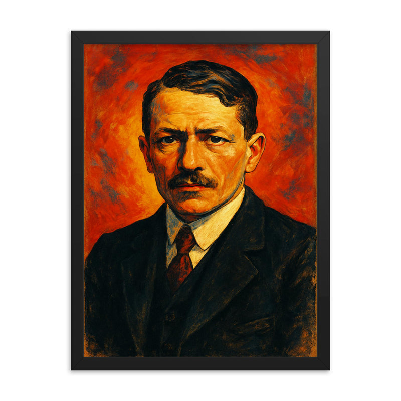 Robert Walser framed print on a plain backdrop in size 18