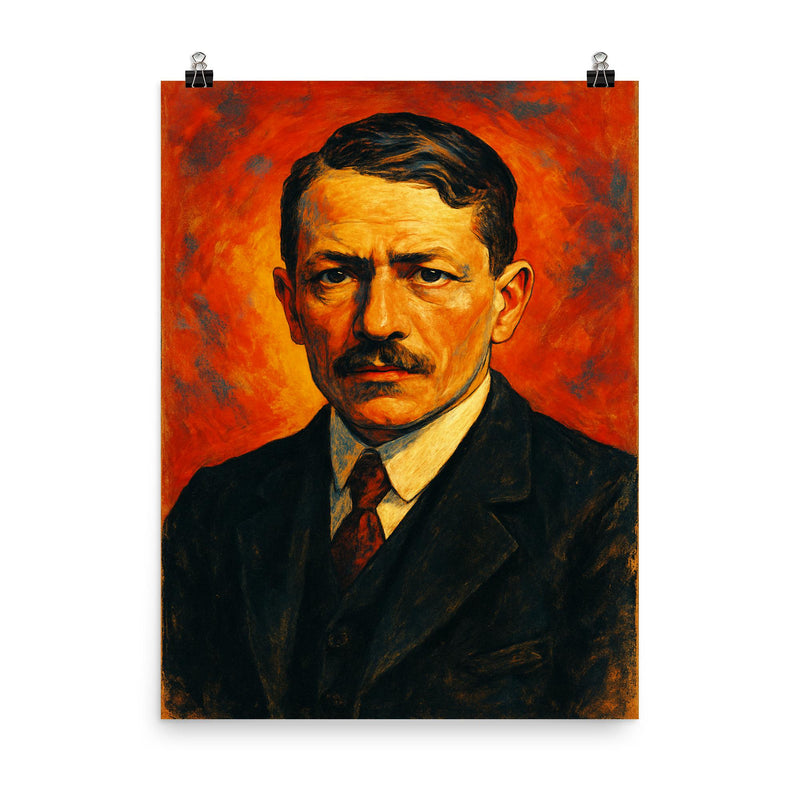 Robert Walser poster on a plain backdrop in size 8