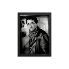 Roberto Bolano framed print on a plain backdrop in size 12"x16".