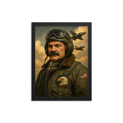 Robin Olds framed print on a plain backdrop in size 12"x16".