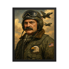 Robin Olds framed print on a plain backdrop in size 16"x20".