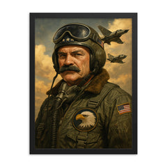 Robin Olds framed print on a plain backdrop in size 18"x24".