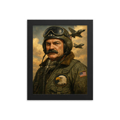 Robin Olds framed print on a plain backdrop in size 8"x10".