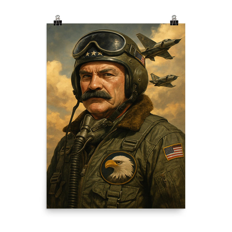 Robin Olds poster on a plain backdrop in size 8