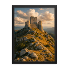 Rocca Calascio Abruzzo Italy framed print on a plain backdrop in size 18"x24".