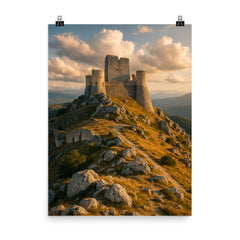 Rocca Calascio Abruzzo Italy poster on a plain backdrop in size 8"x10".