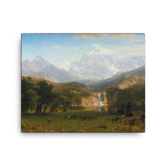 Rocky Mountains by Albert Bierstadt canvas print on a plain backdrop in size 16"x20".
